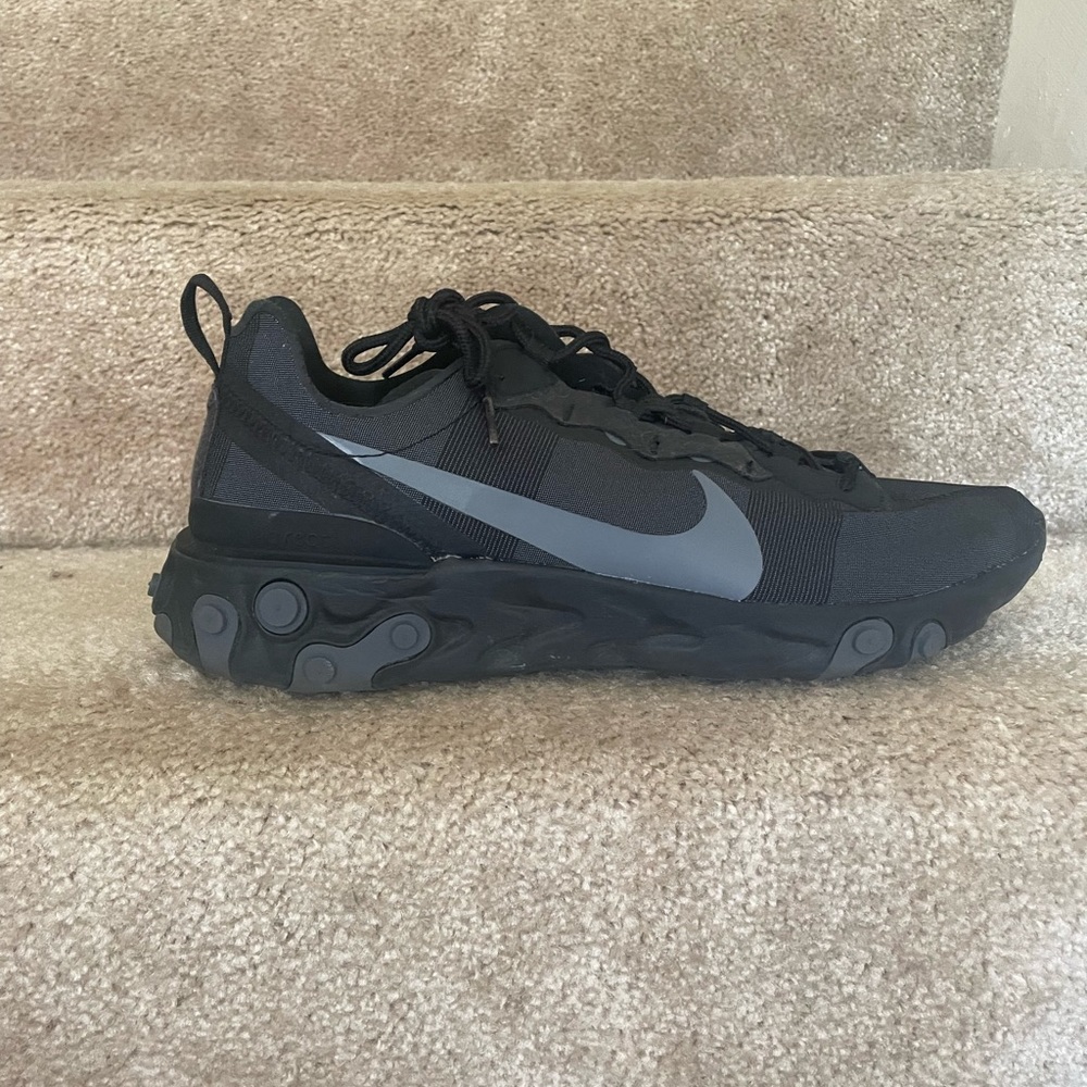 Black Nike athletic shoes